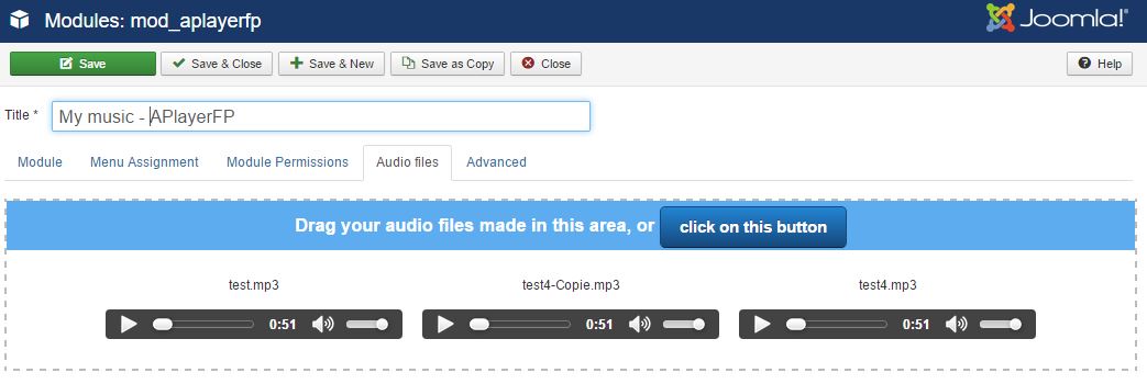 Drag and drop audio files